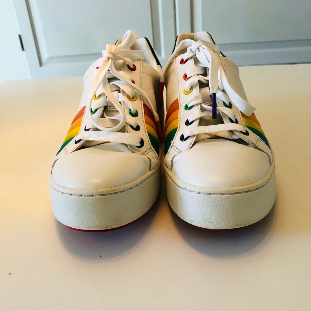Michael Kors Women's White Rainbow Sneakers - Picture 4 of 11